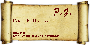 Pacz Gilberta névjegykártya